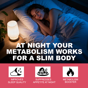 ODM OEM Night Time Fat Burner Capsules with Vitamin Niacin Magnesium Night Burn Blend Help Supress Appetite Metabolism - Product Image 3