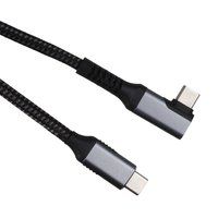 Kabel Data USB Type C VCOM 90 Derajat PD 100W 5A Pengisian Cepat dengan Jalinan Nilon, Video 8K Ultra HD, 40Gbps untuk Ponsel