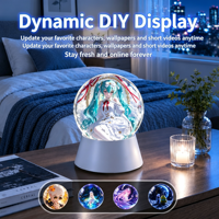 H401Mini Boule de cristal numérique DIY, affichage vidéo GIF personnalisé, ornement de bureau et pendentif portable, téléchargement via APP, cadeau créatif