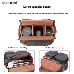 Sac pour appareil photo à bandoulière DF36 pour <span class=keywords><strong>Canon</strong></span> et pour Sony DSLR sans miroir étui de rangement en polyuréthane avec couvercle d'objectif - Product Image 2