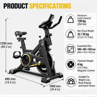 Label Pribadi untuk Sepeda Logo Kustom MOQ Rendah Tahanan Magnetik 6kg Flywheel 120kg Home Gym Layar LCD Pabrik OEM ODM