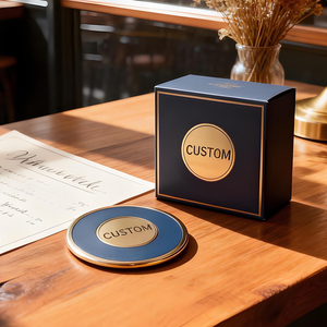 Posavasos <span class=keywords><strong>de</strong></span> Metal Personalizados con Base <span class=keywords><strong>de</strong></span> <span class=keywords><strong>Cuero</strong></span>, Tapetes para Bebidas con Logotipo <span class=keywords><strong>de</strong></span> Marca Grabado, Producción Rápida, Plazo Prometido - Product Image 6