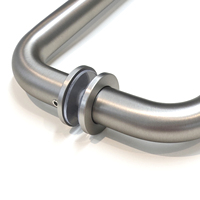 Poignée de porte de douche en acier inoxydable 304 brossé nickel, paire de poignées dos à dos, barre ronde de 8 pouces (19 mm), personnalisable
