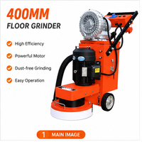Machine à meuler les sols en béton de 400 mm avec collecteur de poussière par aspiration, 4 kW, machine industrielle pour le meulage des sols en béton époxy