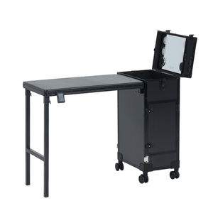 Mesa de Manicura Portátil de Salón de Belleza Maletín Trolley de Maquillaje Moderno Multifuncional Escritorio para Uñas Color Rosa - Product Image 2