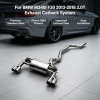 Kit d'échappement Catback en acier inoxydable poli pour BMW M340i F30 3.0T 2013-2018, sortie quadruple, pièces d'échappement sport tuning