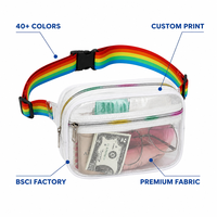 Sac banane promotionnel écologique arc-en-ciel avec logo personnalisé, sac de ceinture pour festival, cadeau d'entreprise, salon professionnel, vente en gros, OEM