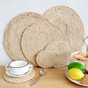 Phong Cách Hiện Đại Ngô Rơm Vỏ Dệt Vải Nơi Thảm Đế Lót Ly Cho Bàn Ăn Trang Trại Bảng Tops Của Nông dân - Product Image 4