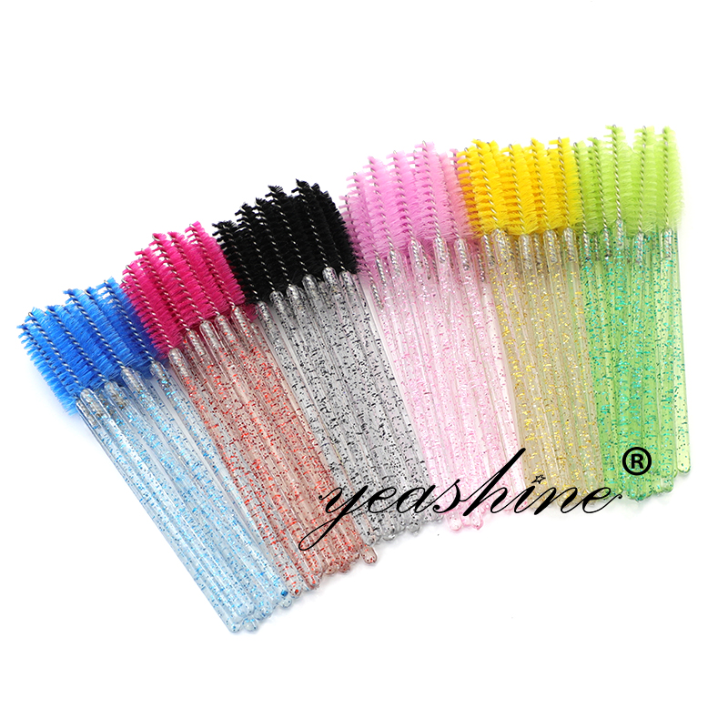 Pink Glitter Wands Red Lash Rhinestone Applicator Custom Mascara Cheap Diamond Disposable Eyelash Brush