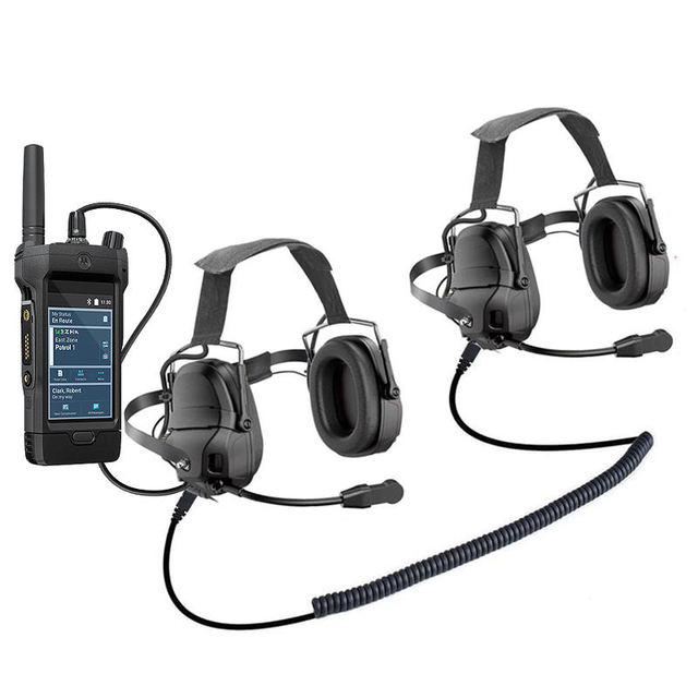 ENC Wireless Racing Monitor Headset, Over-Ear BT 5.5 Headphones Frequency Scanner, Dual Headsets Connection for Team Radio, ROHS