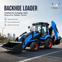 Dukungan Kustomisasi Mesin Lengkap untuk Backhoe Loader NIMBUS dengan Kabin Tertutup dan Kemudi Fleksibel untuk Pekerjaan Pertanian