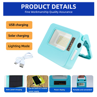 Luz solar para acampar con mango, lámpara portátil recargable, luz LED para acampar con Banco de energía, luces portátiles impermeables para exteriores