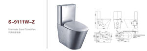 Tùy Chỉnh Công Cộng Phòng Tắm Nhà Vệ Sinh Thép Không Gỉ Một Mảnh Tầng Thường Vụ Commode Nhà Vệ Sinh Với Xe Tăng - Product Image 2