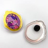 Tampon en feuille d'or personnalisé épingle acrylique Anime tampon à chaud épingle acrylique en feuille avec design propre