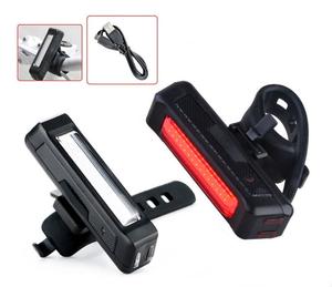 ชุดไฟจักรยานแบบพกพา LED COB พลังงานแสงอาทิตย์ 5 โหมด ไฟหน้า ไฟท้าย ไฟท้ายรถจักรยานยนต์ กันน้ำระดับ IPX5 โครง ABS สำหรับขี่กลางคืน - Product Image 2