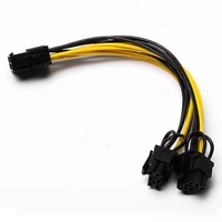 Cable Adaptador de Alimentación para Tarjeta Gráfica, CPU de 8 Pines a Doble SATA de 8 Pines, Cable de PVC Trenzado con Blindaje de 18 AWG