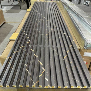 Nhà máy không thấm nước dự án khách sạn giá bán nóng 3D siding Panel tường đá đen Ý tưởng thiết kế TV rãnh PVC WPC tấm Tường cho tường - Product Image 4