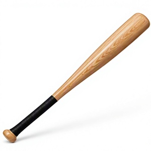 Bate de béisbol Topline Products de 34 pulgadas con barril de 2.5 pulgadas, madera natural con mango negro, bate de entrenamiento duradero de 1 pieza para principiantes - Product Image 2