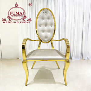 Chaises royales de mariage de cadre d'acier inoxydable d'or de conception royale - Product Image 2