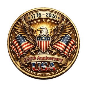 Moneda Conmemorativa del 250 Aniversario de la Independencia de Estados Unidos, Artesanía Metálica, Estatua de la Libertad, Decoración con la Bandera, Regalo - Product Image 3