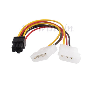 IDE kép 4pin để ATX 6pin 12V Card đồ họa Adapter chuyển đổi cáp <span class=keywords><strong>2</strong></span> IDE kép 4pin IDE Nam đến <span class=keywords><strong>6</strong></span> pin nữ - Product Image 3