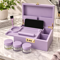 Kit d'accessoires pour fumeurs en bambou avec boîte de rangement pour herbes, 3 bocaux en verre, rouleuse et brosse, kit de fumage avec serrure à combinaison