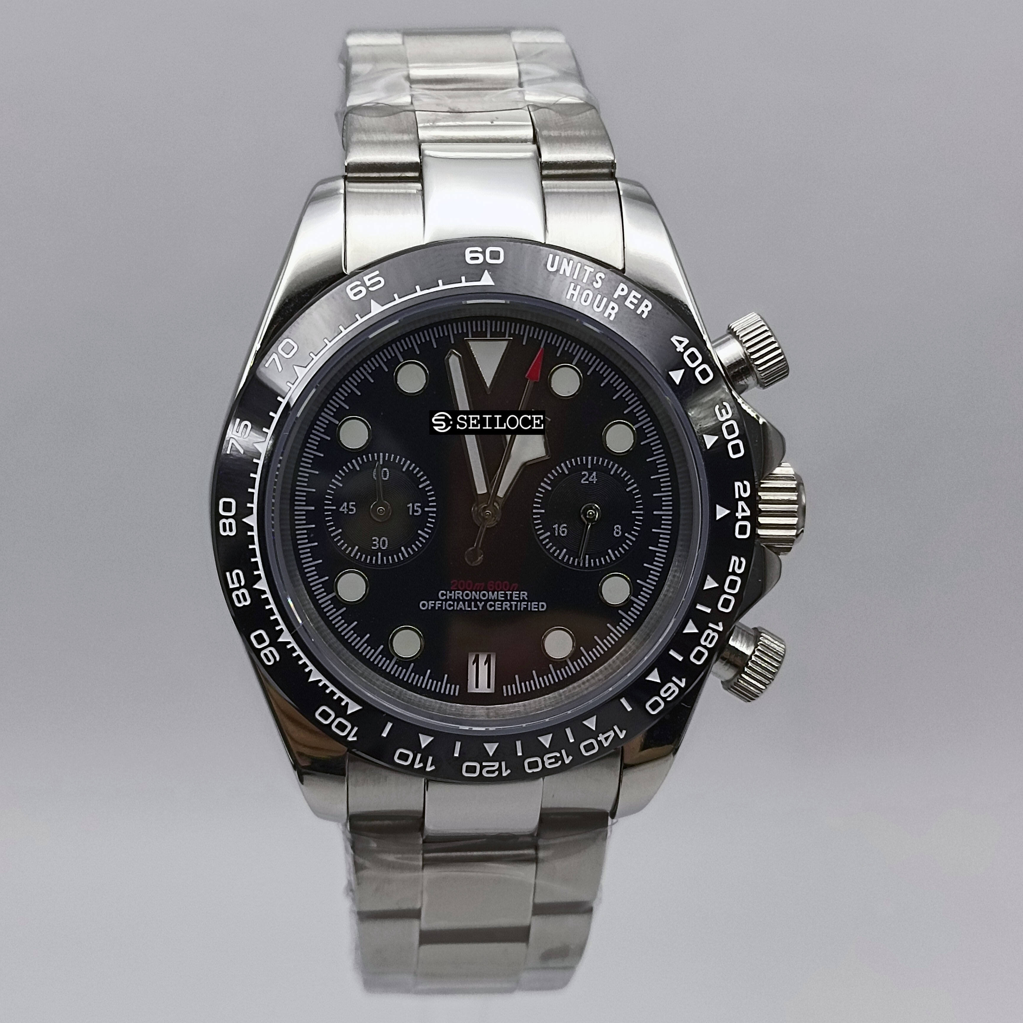 Silver Case+Black Dial