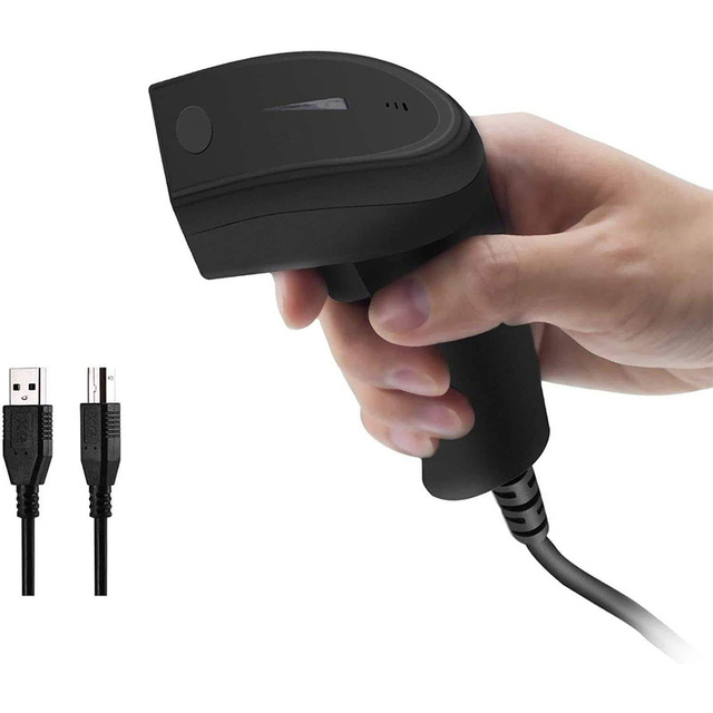1D Laser Barcode Scanner Handheld Barcode Reader Wired CCD Barcode Scanner for Warehouse Library Supermarket