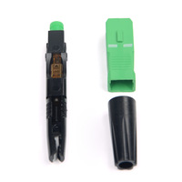 Connecteur rapide à fibre optique pour câble de branchement FTTH SC UPC APC, pré-polissé, pour installation sur site, assemblage rapide, bleu vert
