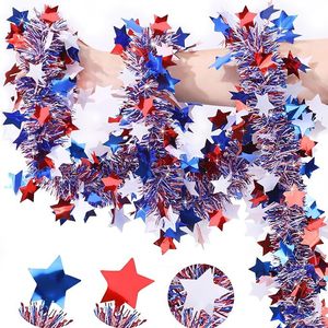 Nuoxin Popolare Ghirlanda Metallica Glitterata Patriottica Rossa Bianca Blu da 2M per Decorazioni del 4 <span class=keywords><strong>Luglio</strong></span> - Product Image 1