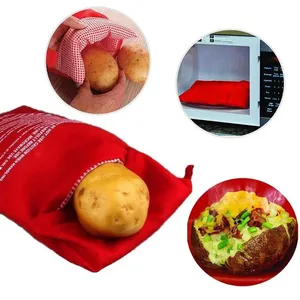 ReusablePotato Bag Express <span class=keywords><strong>Microondas</strong></span> Potato Cooker Bag Cocinar Patatas al horno Patatas perfectas 4 minutos Red Baked Pouch - Product Image 3