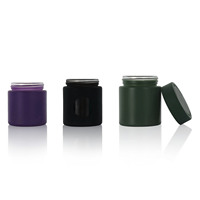 Frasco de Vidrio Redondo Hermético de 1oz 2oz 3oz 4oz para Concentrados, a Prueba de Niños, con Tapa con Ventana de Apertura