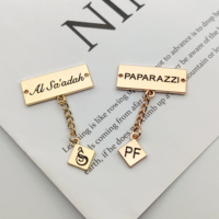 Chaînes d'étiquettes en alliage de zinc avec logo personnalisé Sac à main Étiquette Pendentif Charme Chaîne de sac pour vêtement