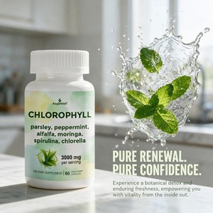 AegleWell Chlorophyll-Kapseln 3000mg 6-in-1-Mischung Spirulina <span class=keywords><strong>Chlorella</strong></span> Moringa Petersilie Vegetarisches Nahrungsergänzungsmittel 60 Kapseln - Product Image 5