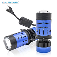AILECAR NCX4 H4 Lente de Proyector Mini Bi-LED Plug and Play con Válvula Solenoide y Controlador Externo 20000LM 190W 6500K Ajuste Universal