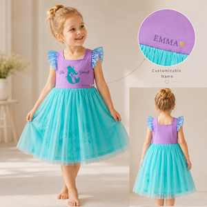Robe de sirène personnalisée Be Yourself |   Robe de <span class=keywords><strong>princesse</strong></span> brodée avec un nom personnalisé |   Cadeau d'encouragement et de confiance pour les filles - Product Image 1