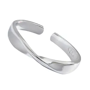 Anello Mobius femminile serie giapponese personalità semplice design di lusso anello in argento sterling 925 con indice aperto
