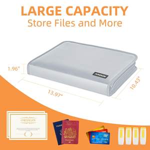 Organizador de Archivos Expandible con Cremallera de <span class=keywords><strong>12</strong></span> Bolsillos YIHUAXING, Almacenamiento de Documentos con Pestañas Ignífugo, Carpeta A4 Práctica - Product Image 4