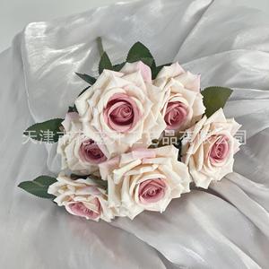 Ramo de Rosas Artificiales Cappuccino y Manta Rose, Flores de Seda de Alta Simulación, Decoración para el Hogar, Decoración para Bodas - Product Image 4