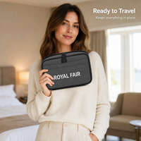 Trousse de Toilette/Maquillage Portable en Polyester Personnalisable Royal Fair avec Fermeture Éclair – Sac de Rangement Cosmétique pour Voyage