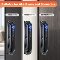Kunci Pintar Biometrik 3D Face ID dengan Ukiran Presisi CNC, Pemantauan Panggilan Video, Interkom, Kunci Wifi Tuya, Harga Pabrik
