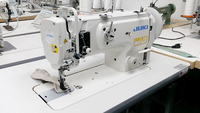 Machine à coudre industrielle à plat Juki DNU-1541 à aiguille simple, entraînement intégré, crochet rotatif double capacité pour la couture industrielle.