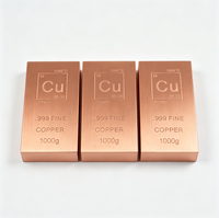 Barre de cuivre pur 999 de qualité investissement 1 kg pour collection, barre de cuivre d'investissement personnalisée 1 kg 99,9 % pur