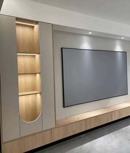 Soporte de TV de madera maciza de roble nórdico moderno, muebles negros para el hogar para sala de estar u hotel, gabinetes de oficina industriales escandinavos - Product Image 1