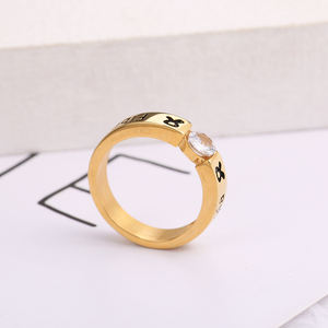 Anillo de acero inoxidable PVD personalizado, grabado en oro, Mensaje, palabras, diamante, concientización, cinta de supervivencia, dedo diabético - Product Image 6