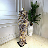 Robe moulante pour femme, noire et dorée, tie-dye ombré, manches longues, taille ajustée, longueur midi, sexy, pour soirée et club