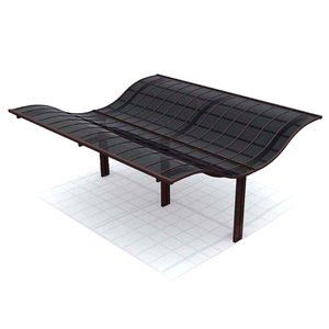 Kits de carport pour 2 voitures avec toit <span class=keywords><strong>en</strong></span> polycarbonate et lucarne - Product Image 3