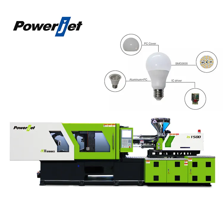 Powerjet 288トンLED電球ランプライトハウジングボディ製造プラスチック射出成形機価格