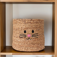 Panier de rangement artisanal en jacinthe d'eau tressé à la main, écologique et durable – Panier cadeau en jacinthe d'eau pour usage domestique