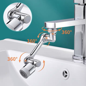 Aérateur de cuisine rotatif mélangeur d'eau de salle de bain filtre de lavabo robinet Flexible rallonge en laiton robinet à 1080 degrés - Product Image 4